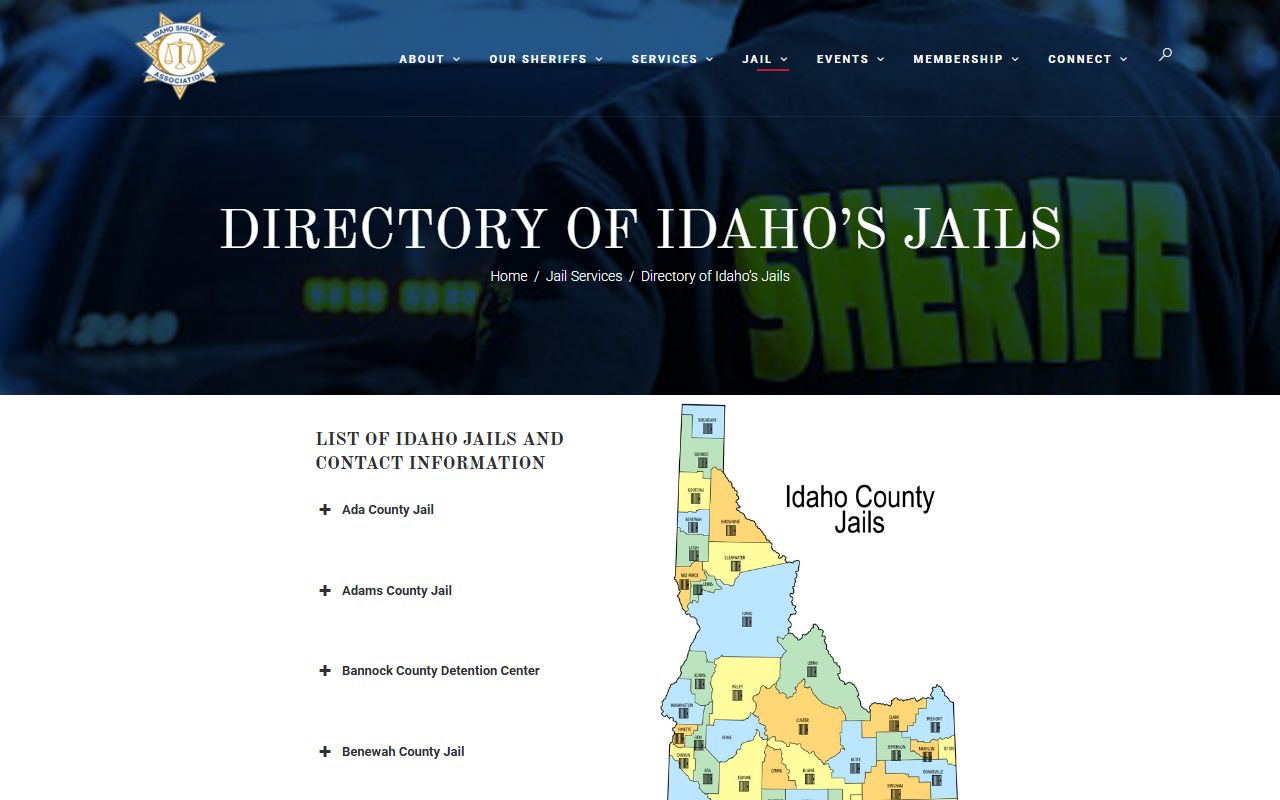 Kootenai County inmate population jail directory capacity and average daily population